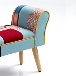 Viadurini Living Moderne Wohnzimmerbank-Bank mit Stoffbezug in Patchwork-Technik – Bromo