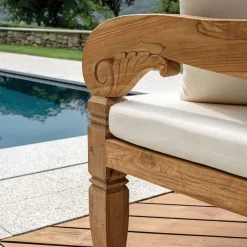 Viadurini in the Garden Gartenbänke-Bank 210x112 cm aus recyceltem Teakholz mit Kissen - Mammolo