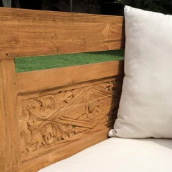 Viadurini in the Garden Gartenbänke-Bank 210x112 cm aus recyceltem Teakholz mit Kissen - Mammolo