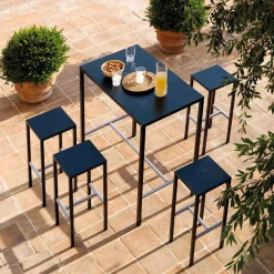 Viadurini in the Garden Outdoor Hocker-Barhocker im Freien aus pulverbeschichtetem Metall Made in Italy - Meone