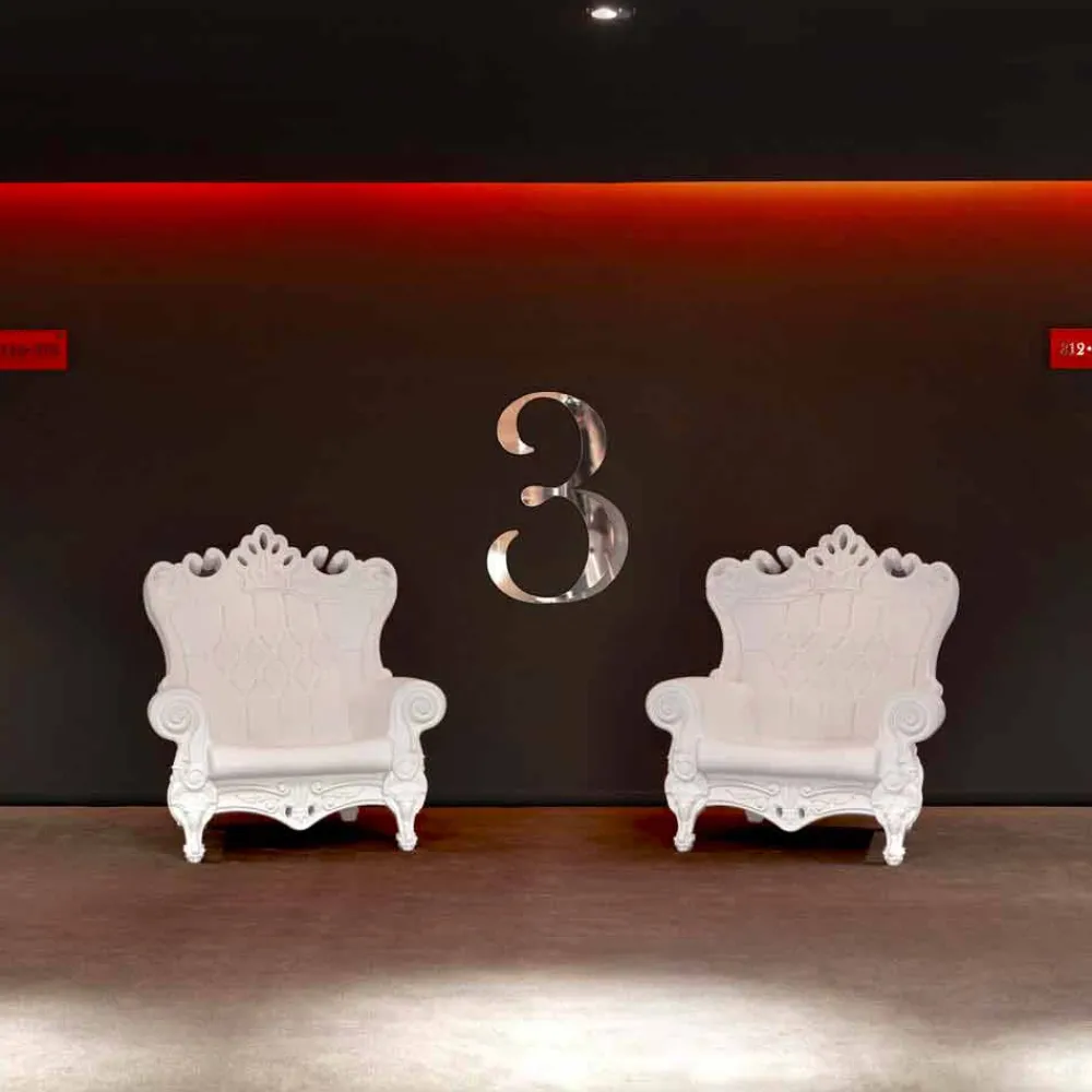 SLIDE Moderne Sessel-Barock-moderner Farbsessel Queen Of Love, hergestellt in Italien