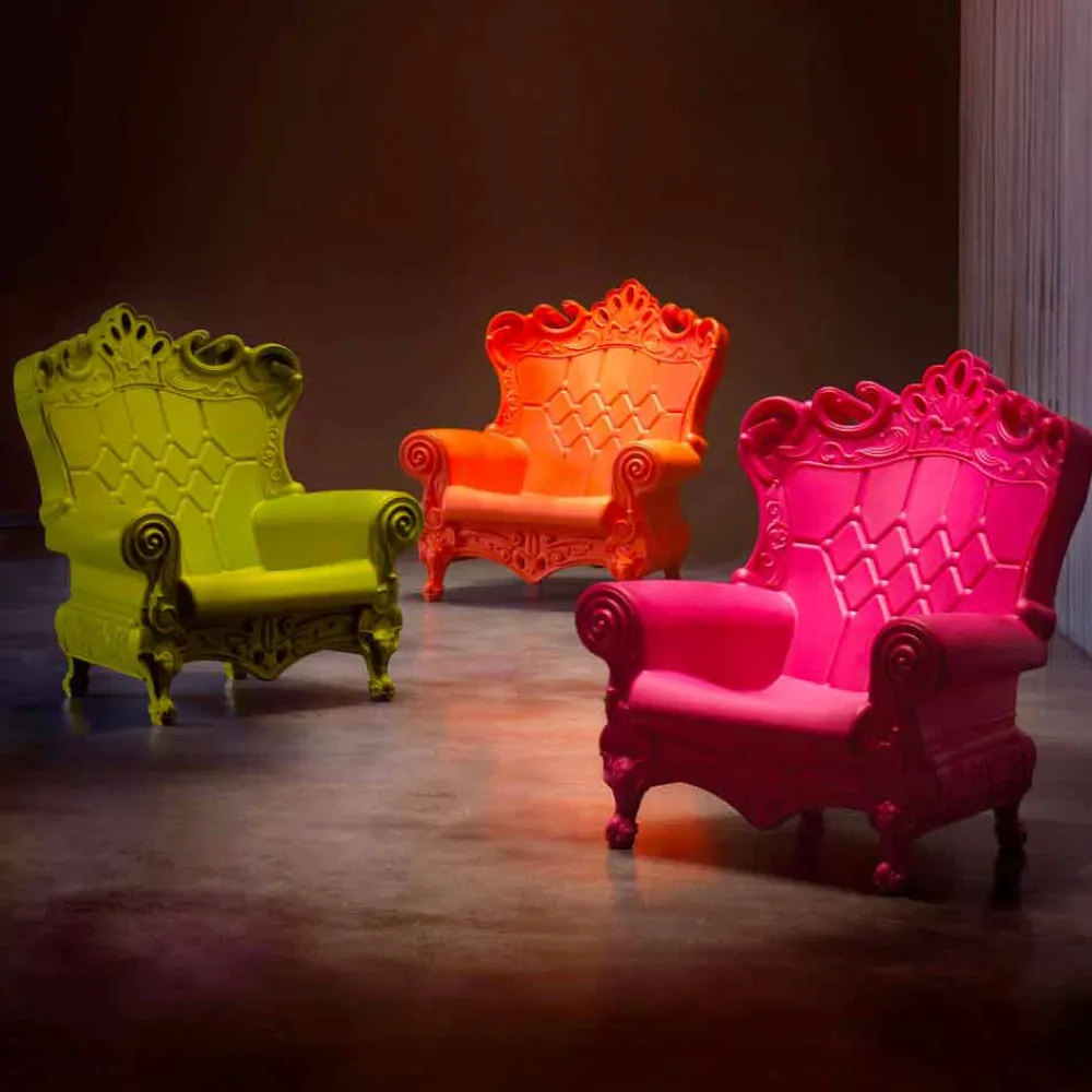SLIDE Moderne Sessel-Barock-moderner Farbsessel Queen Of Love, hergestellt in Italien