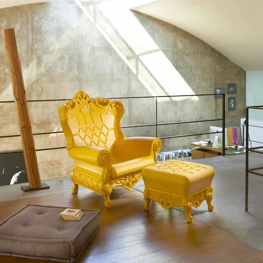 SLIDE Moderne Sessel-Barock-moderner Farbsessel Queen Of Love, hergestellt in Italien