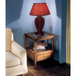 Viadurini Classic Klassische Couchtische-Bassano Francia Couchtisch aus Holz mit Glasplatte, hergestellt in Italien – Patecati