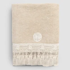 Viadurini Textile Handtücher-Baumwolle Terry Badetuch mit italienischer Luxus Quaste Spitze - Arafico