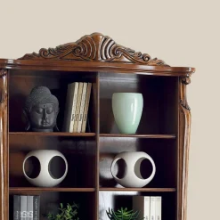 Viadurini Classic Moderne Design Bücherregale-Bücherregal aus Bassano-Walnussholz mit Intarsien und Türen Made in Italy - Commodo