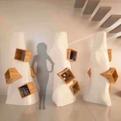 Viadurini Design Moderne Design Bücherregale-Bücherregal aus holz und Solid Surface® K2 Made in Italy