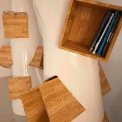 Viadurini Design Moderne Design Bücherregale-Bücherregal aus holz und Solid Surface® K2 Made in Italy