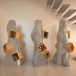 Viadurini Design Moderne Design Bücherregale-Bücherregal aus holz und Solid Surface® K2 Made in Italy