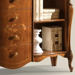 Viadurini Classic Moderne Design Bücherregale-Bücherregal aus Walnussholz mit Intarsien und 4 Schubladen Made in Italy - Caligola