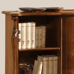 Viadurini Classic Moderne Design Bücherregale-Bücherregal aus Walnussholz mit Intarsien und 4 Schubladen Made in Italy - Caligola