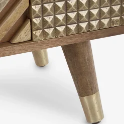 Viadurini Living Moderne Design Bücherregale-Bücherregal für Wohnzimmer aus Mangoholz und recycelten Homemotion-Türen - Auriel