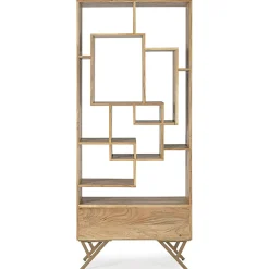 Viadurini Living Moderne Design Bücherregale-Bücherregal für Wohnzimmer aus Akazienholz und Homemotion-Schublade - Auriel