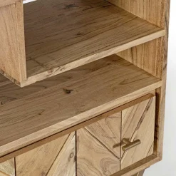 Viadurini Living Moderne Design Bücherregale-Bücherregal für Wohnzimmer aus Akazienholz und Homemotion-Schublade - Auriel