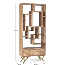 Viadurini Living Moderne Design Bücherregale-Bücherregal für Wohnzimmer aus Akazienholz und Homemotion-Schublade - Auriel