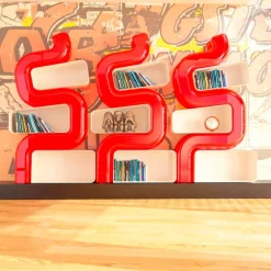 Viadurini Design Moderne Design Bücherregale-Bücherregal in modernem Design aus Solid Surface® Ser P Made in Italy