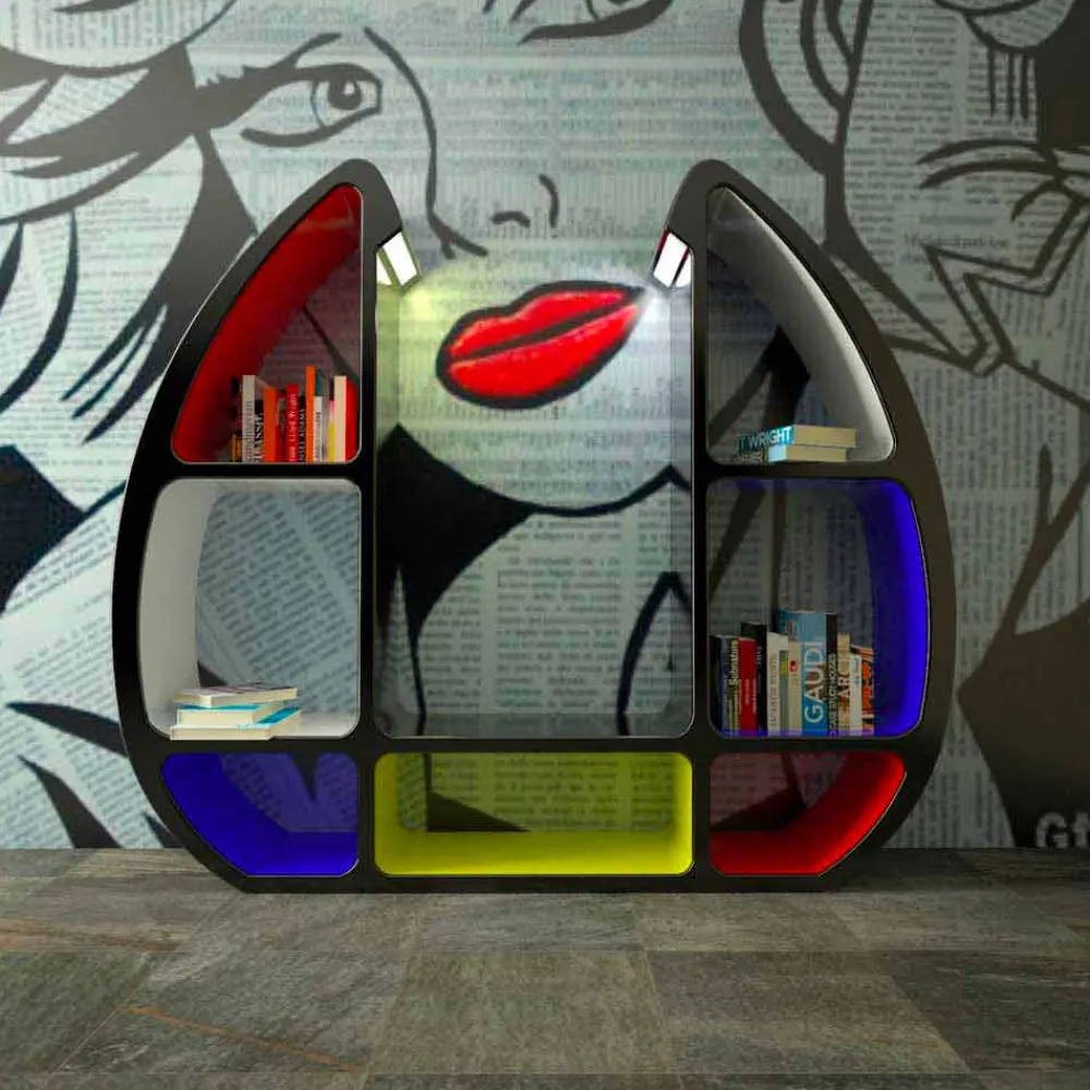 Viadurini Design Moderne Design Bücherregale-Bücherregal in modernem Design aus Solid Surface® Shelley Made in Italy