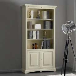 Viadurini Classic Moderne Design Bücherregale-Bücherregal mit 4 Fächern und 2 Türen. Aus Holz, hergestellt in Italien – Eastre