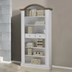 Viadurini Classic Moderne Design Bücherregale-Bücherregal mit 6 offenen Fächern und 2 Schubladen Made in Italy – Flora