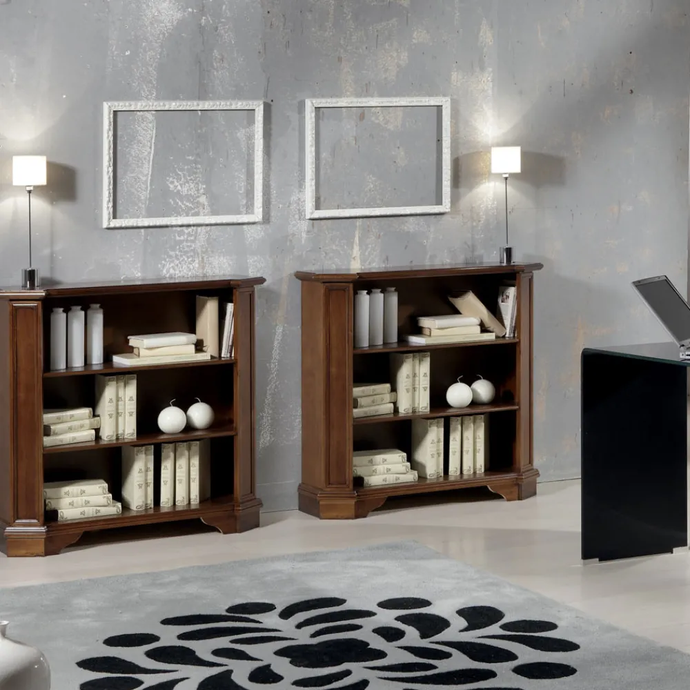 Viadurini Classic Moderne Design Bücherregale-Bücherregal mit 3 offenen Fächern aus furniertem Holz, hergestellt in Italien – Epona