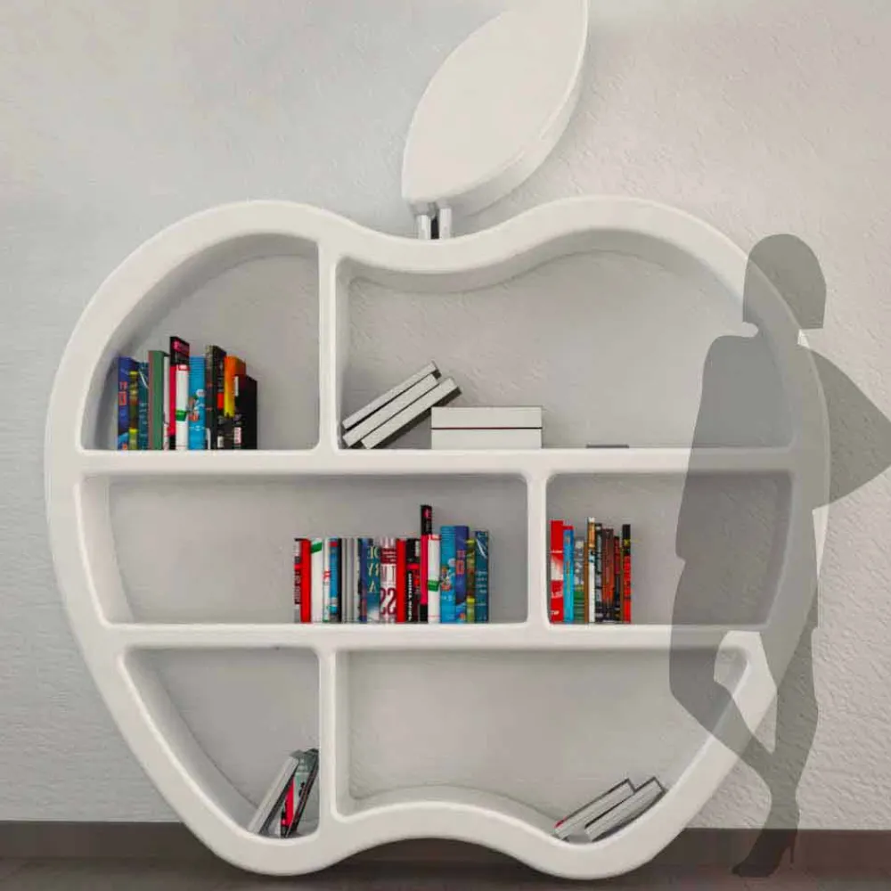 Viadurini Design Moderne Design Bücherregale-Bücherregal modern rot, weiß oder grau Gluttony