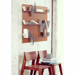 Mabele Moderne Design Bücherregale-Bücherschrank moderner Design Battikuore 90x127 (3 Regale) aus Metall