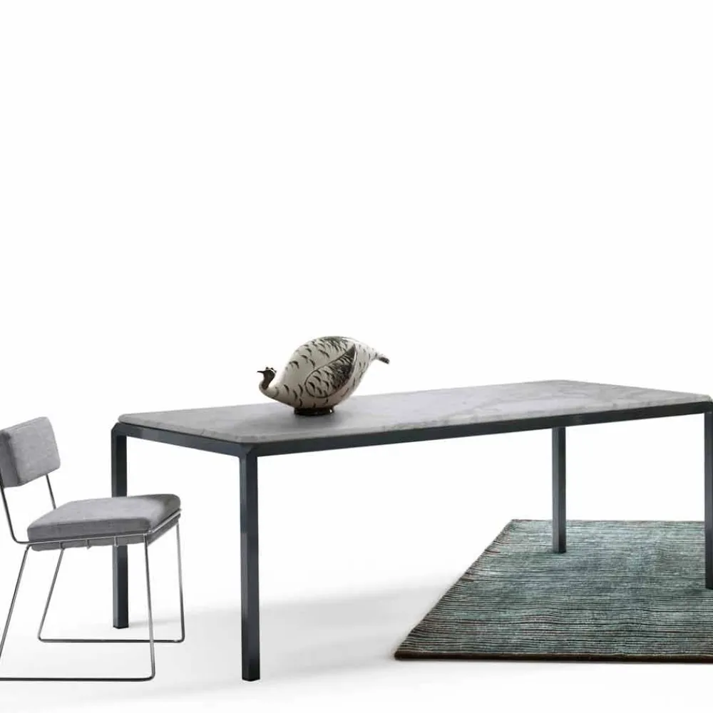 Viadurini Living Esstische-Bebop-Designtisch aus weißem Marmor, hergestellt in Italien