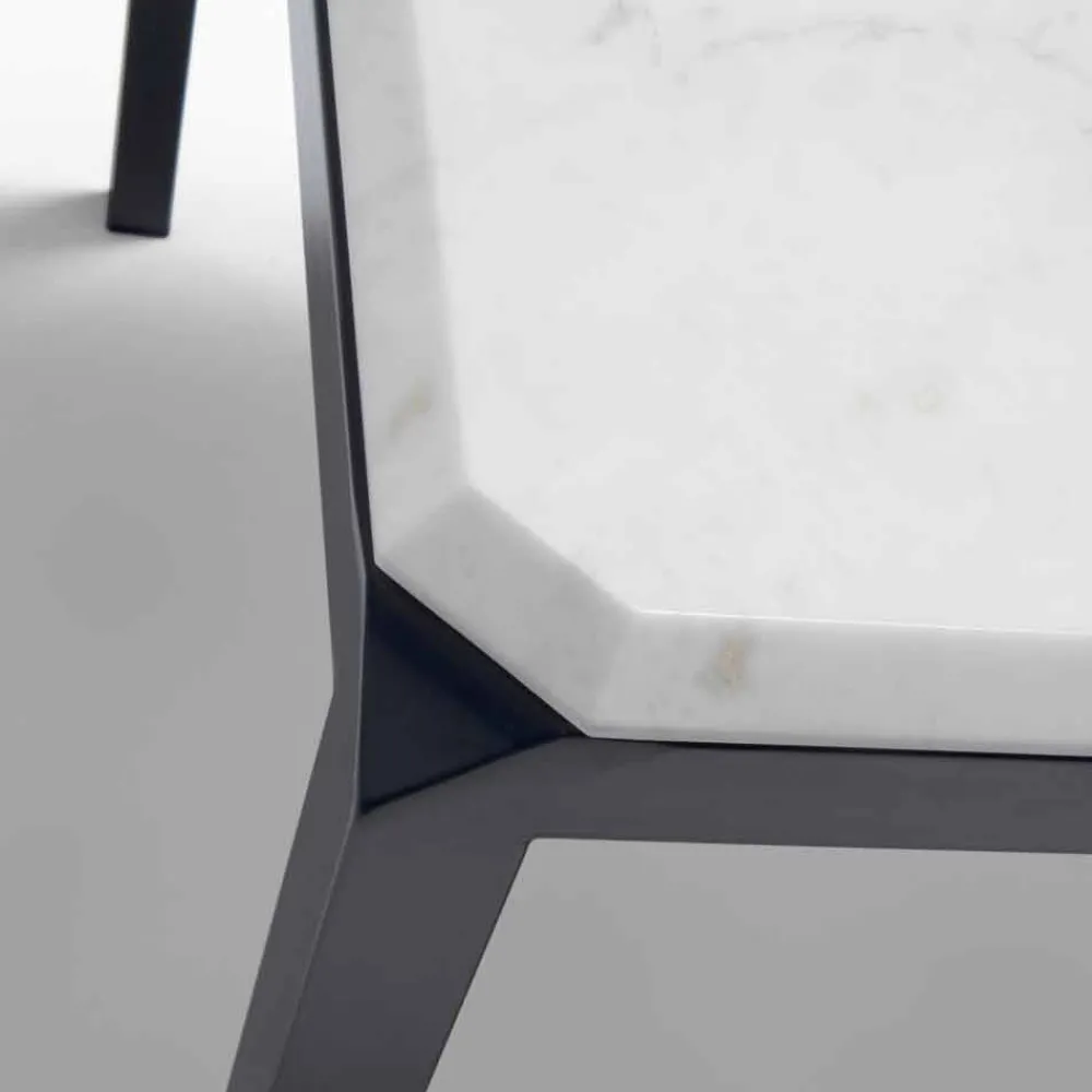 Viadurini Living Esstische-Bebop-Designtisch aus weißem Marmor, hergestellt in Italien
