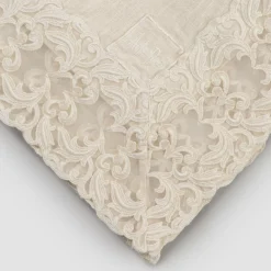Viadurini Textile Tischdecken-Beige Leinen quadratische Tischdecke mit handgefertigter Luxus Farnese Spitze - Kippel