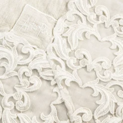 Viadurini Textile Tischdecken-Beige rechteckige Leinentischdecke mit Farnese Luxury Artisan Lace - Kippel