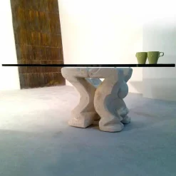 Viadurini Living Couchtische Aus Stein-Beistelltisch aus Stein und Kristall in modernem Design Medusa-S