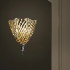 Viadurini Lighting Klassische Wandleuchten-Bernsteinfarbene Wandlampe aus Venedig-Glas Made in Italy - Fabiana