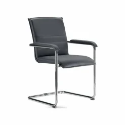 Viadurini Living Bürostühle-Besprechungsstuhl aus schwarzem Kunstleder und Metall, 2 Stücke - Oberon