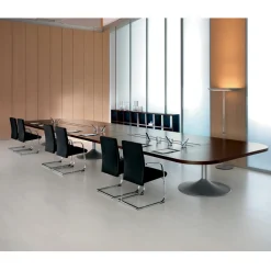 Viadurini Living Besprechungstische|Esstische Nach Mass-Besprechungstisch aus geformtem Melamin in dunkler Eiche - Gaelle