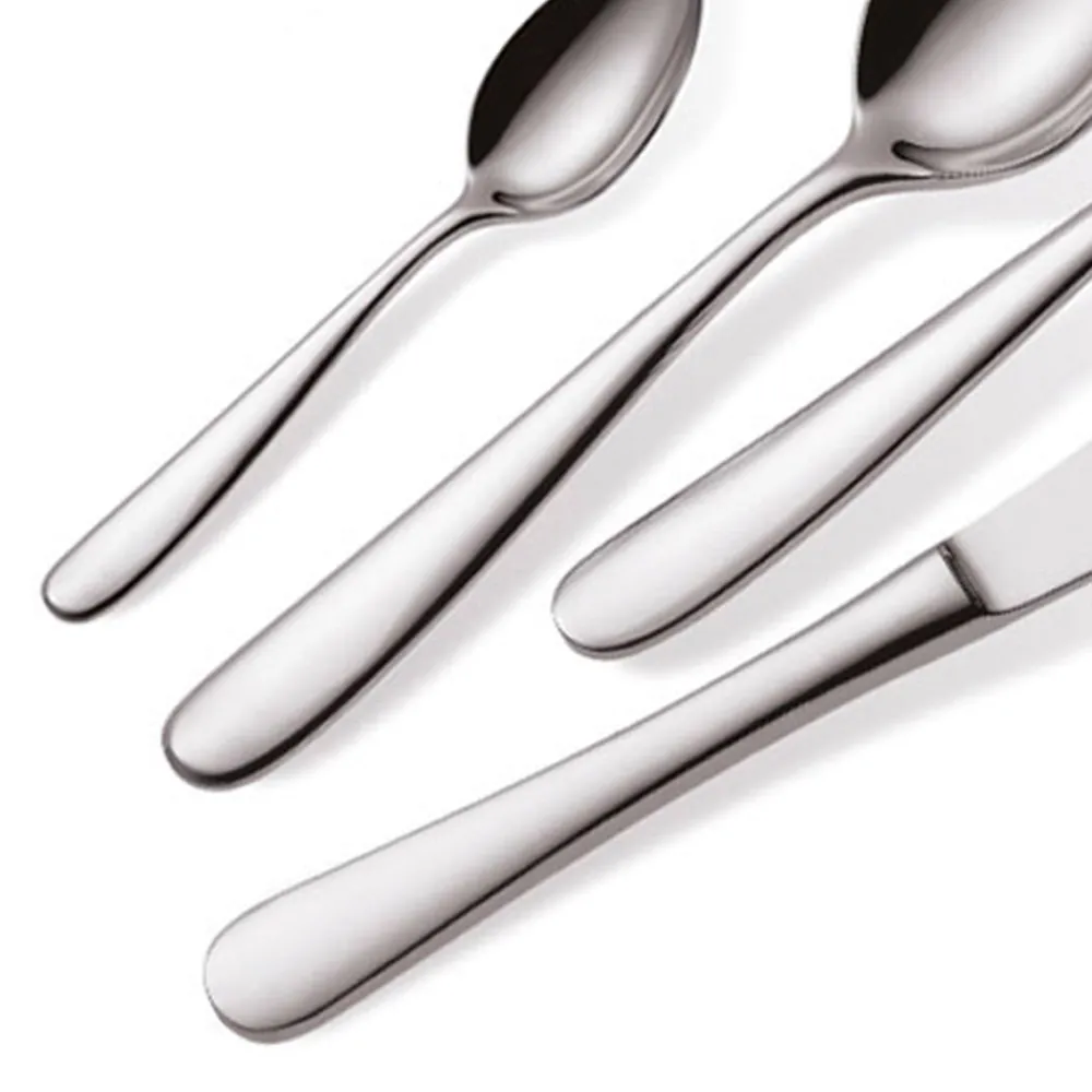 Viadurini Kitchen Besteck Set-Besteck aus poliertem Edelstahl Modern Essential Design 24 Teile - Mekano