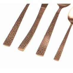 Viadurini Kitchen Besteck Set-Besteckset aus mattem Kupferstahl in Schildpatt-Optik 24 teilig - Rock