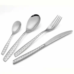 Viadurini Kitchen Besteck Set-Besteckset aus poliertem Edelstahl mit Designdekoration 24 Stück - Ghiotto