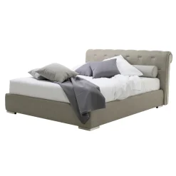 Viadurini Night Design Maßgeschneiderte Möbel|Polsterbetten-Bett mit Doppelbehälter aus Kunstleder oder Stoff Made in Italy - Bambola