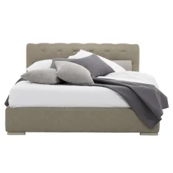 Viadurini Night Design Maßgeschneiderte Möbel|Polsterbetten-Bett mit Doppelbehälter aus Kunstleder oder Stoff Made in Italy - Bambola