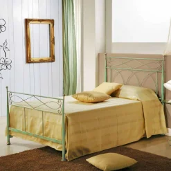Viadurini Night Design Maßgeschneiderte Möbel|Schmiedeeisen Queen Size Bett-Bett 120x190 aus Schmiedeeisen handgefertigt Gabriella