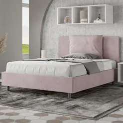 Viadurini Night Design Polsterbetten 120X190-Bett 140x200 cm Kopfteil mit Mikrofaserkissen Made in Italy - Olympics