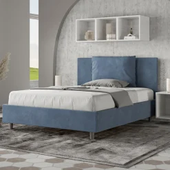 Viadurini Night Design Polsterbetten 120X190-Bett 140x200 cm Kopfteil mit Mikrofaserkissen Made in Italy - Olympics