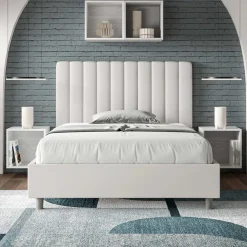 Viadurini Night Design Polsterbetten 120X190-Bett 140x200 cm Kopfteil mit symmetrischen vertikalen Linien Made in Italy - Glove