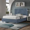Viadurini Night Design Polsterbetten 120X190-Bett 140x200 cm Mikrofaser mit symmetrischen vertikalen Linien Made in Italy - Glove