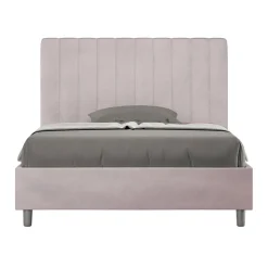 Viadurini Night Design Polsterbetten 120X190-Bett 140x200 cm Mikrofaser mit symmetrischen vertikalen Linien Made in Italy - Glove