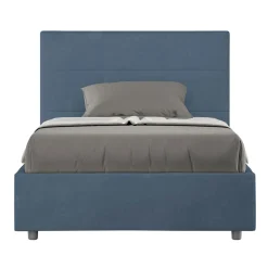 Viadurini Night Design Polsterbetten 120X190-Bett 140x200 cm mit rechteckigem Kopfteil aus Mikrofaser Made in Italy - Brina