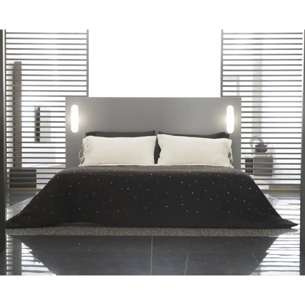 Viadurini Textile Bettbezüge-Bettbezug aus schwarzem Leinen mit Kristallen Luxus Doppelbett - Damante