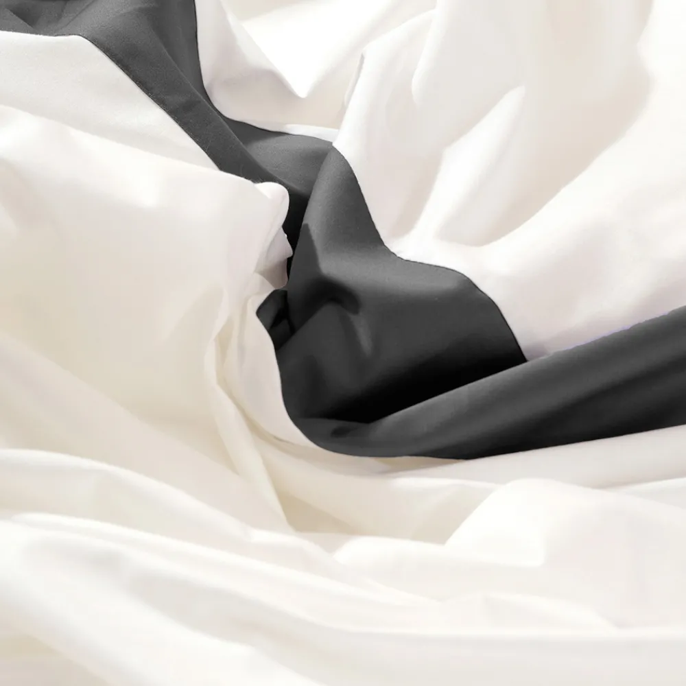 Viadurini Textile Bettbezüge-Bettbezug-Set aus 100 % Baumwolle und 10 % Baumwoll-Satin mit 2 Kissenbezügen – Detail