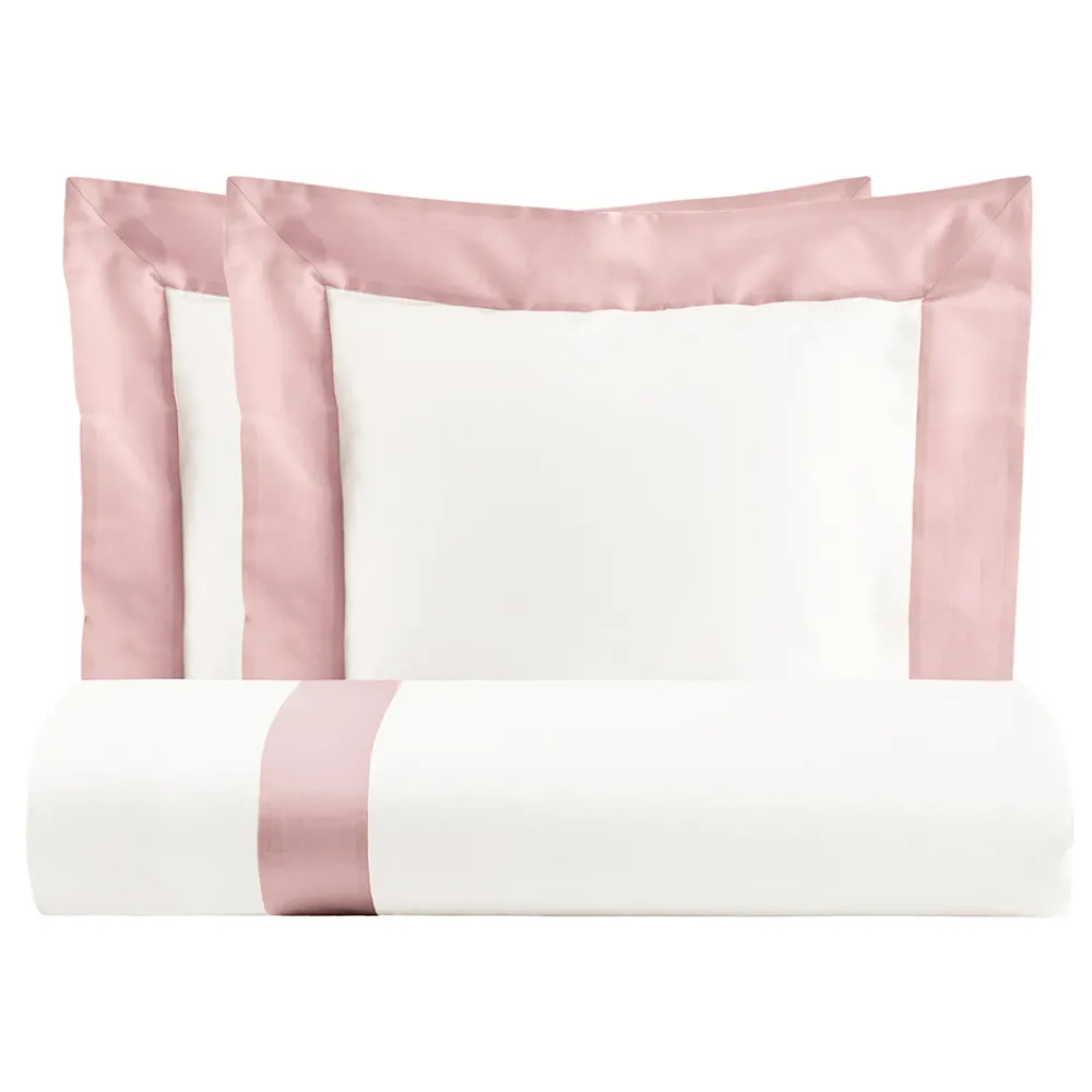 Viadurini Textile Bettbezüge-Bettbezug-Set aus 100 % Baumwolle und 10 % Baumwoll-Satin mit 2 Kissenbezügen – Detail