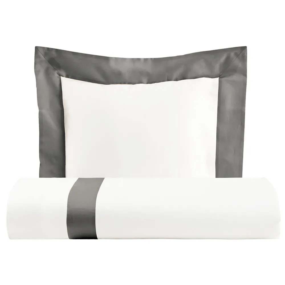 Viadurini Textile Bettbezüge-Bettbezug-Set aus 100 % Baumwolle und 10 % Baumwollsatin mit 1 Kissenbezug – Detail